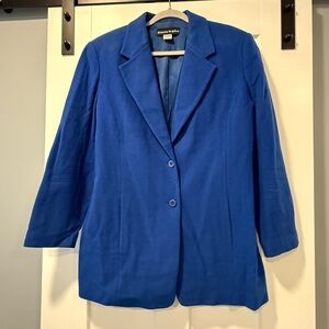 Vintage Ladies Royal Blue Wool Blazer by Bianca Nygard Size 14